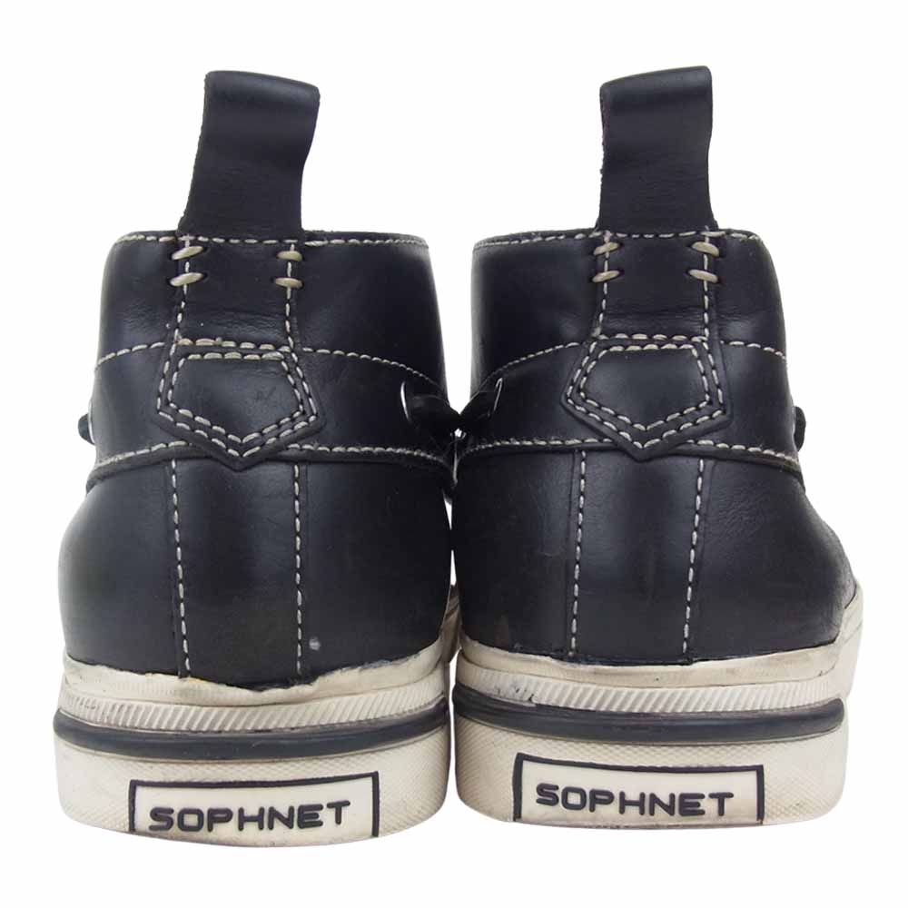 VISVIM ビズビム × SOPHNET.  ソフネット AMERICANA DECK VD レザー デッキ シューズ ブラック系 US8【中古】