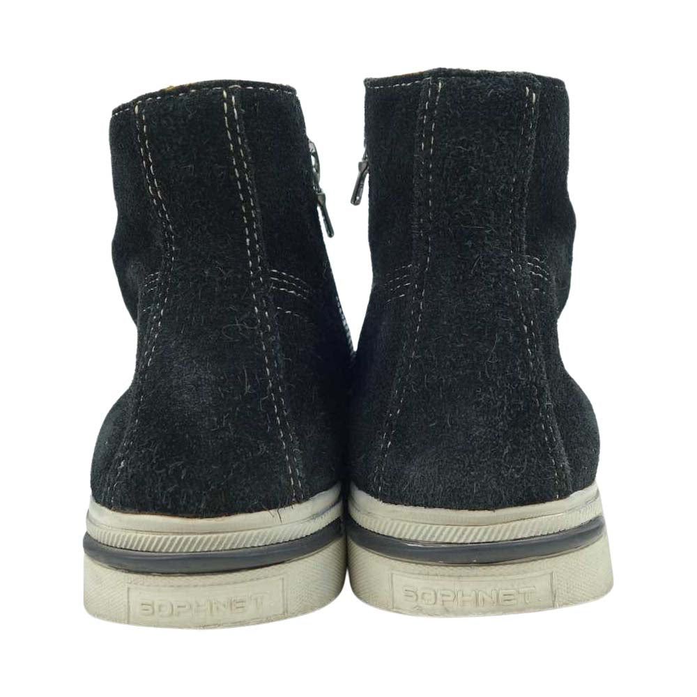 VISVIM ビズビム × SOPHNET.  ソフネット 7HOLE MOC TOE サイドジップ 7ホール ハイカット シューズ ブラック系 US9【中古】