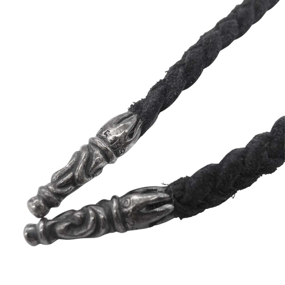 CHROME HEARTS クロムハーツ（原本無） LEATHER BRAID レザーブレード ネックレス ブラック系【中古】