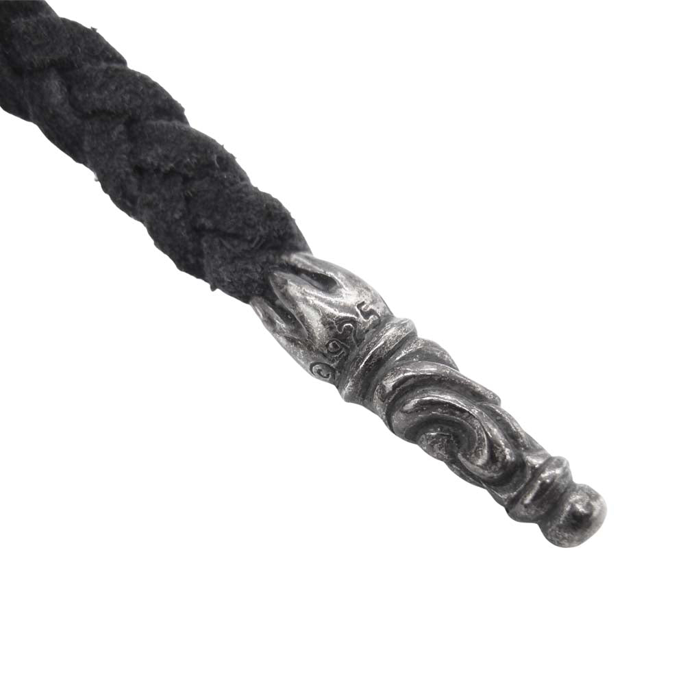 CHROME HEARTS クロムハーツ（原本無） LEATHER BRAID レザーブレード ネックレス ブラック系【中古】