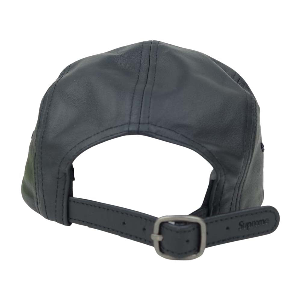 Supreme シュプリーム 21SS Leather Camp Cap ボックスロゴ レザー キャンプ キャップ ブラック系【美品】【中古】