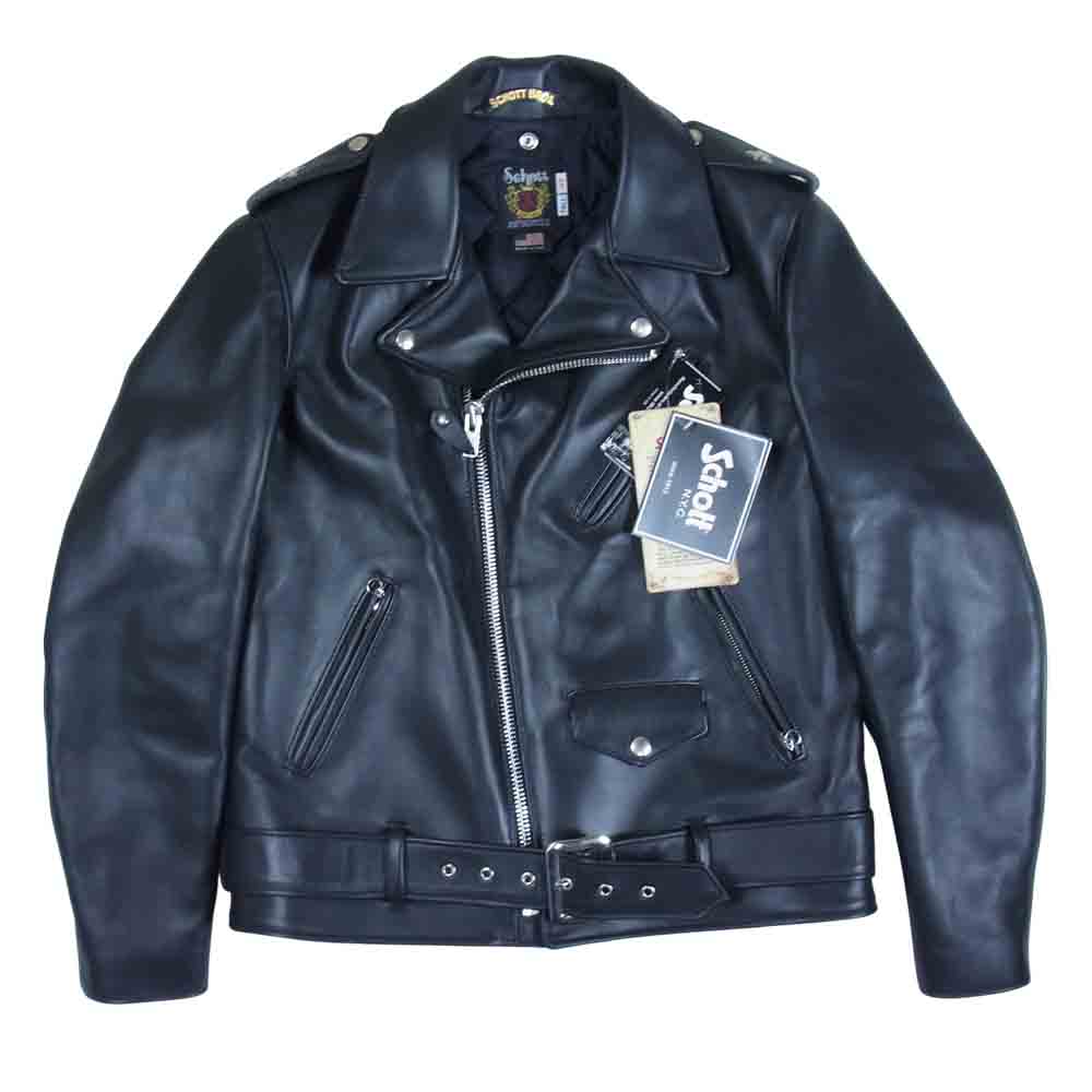 schott ショット 613UST ONESTAR ワンスター ダブル ライダース ジャケット ブラック系 40【美品】【中古】