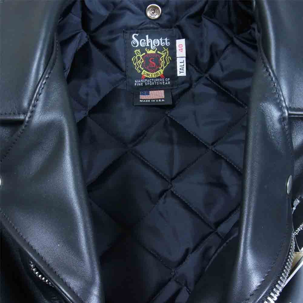 schott ショット 613UST ONESTAR ワンスター ダブル ライダース ジャケット ブラック系 40【美品】【中古】