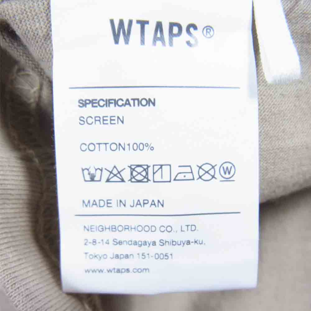 WTAPS ダブルタップス 21SS 211PCDT-ST06S STENCIL SS TEE 半袖 Tシャツ ベージュ系 XL【美品】【中古】