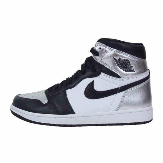 NIKE ナイキ CD0461 001 WMNS AIR JORDAN 1 RETRO HIGH OG SILVER TOE エア ジョーダン レトロ ハイ ブラック系 シルバー系 28cm【極上美品】【中古】