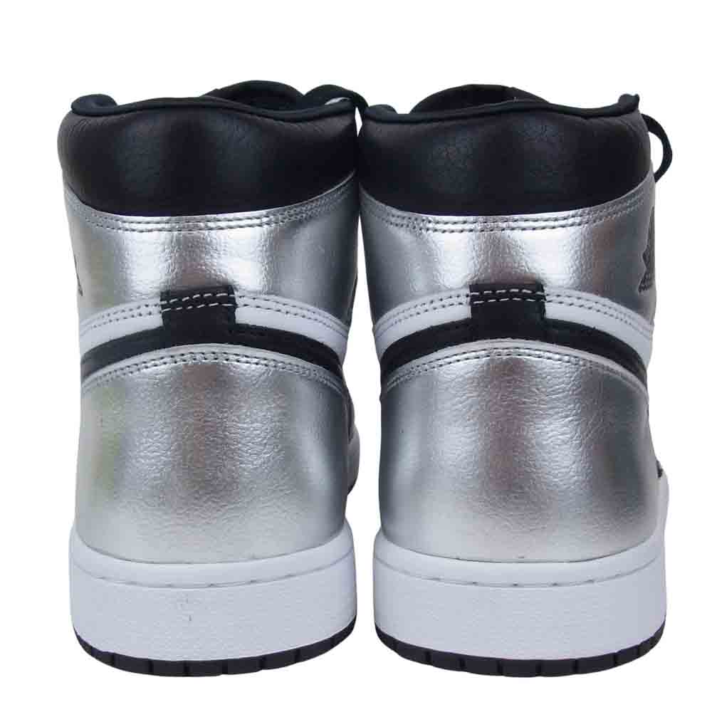 NIKE ナイキ CD0461 001 WMNS AIR JORDAN 1 RETRO HIGH OG SILVER TOE エア ジョーダン レトロ ハイ ブラック系 シルバー系 28cm【極上美品】【中古】