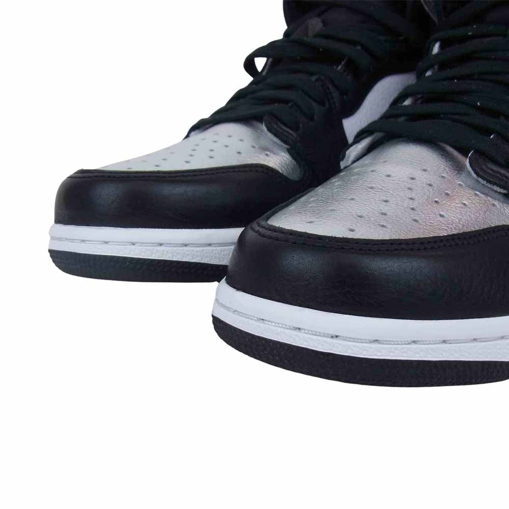 NIKE ナイキ CD0461 001 WMNS AIR JORDAN 1 RETRO HIGH OG SILVER TOE エア ジョーダン レトロ ハイ ブラック系 シルバー系 28cm【極上美品】【中古】