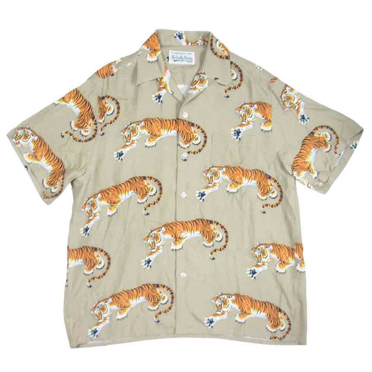 WACKO MARIA ワコマリア 21SS TIMLEHI-WM-HI19 TIM LEHI S/S HAWAIIAN 半袖シャツ ベージュ系 M【美品】【中古】