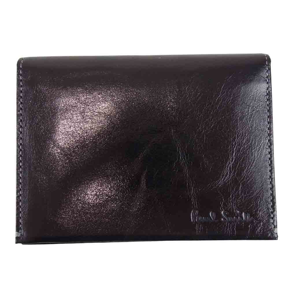 Paul Smith ポール・スミス PSU601 カンガルー レザー 定期入れ ダークブラウン系【美品】【中古】