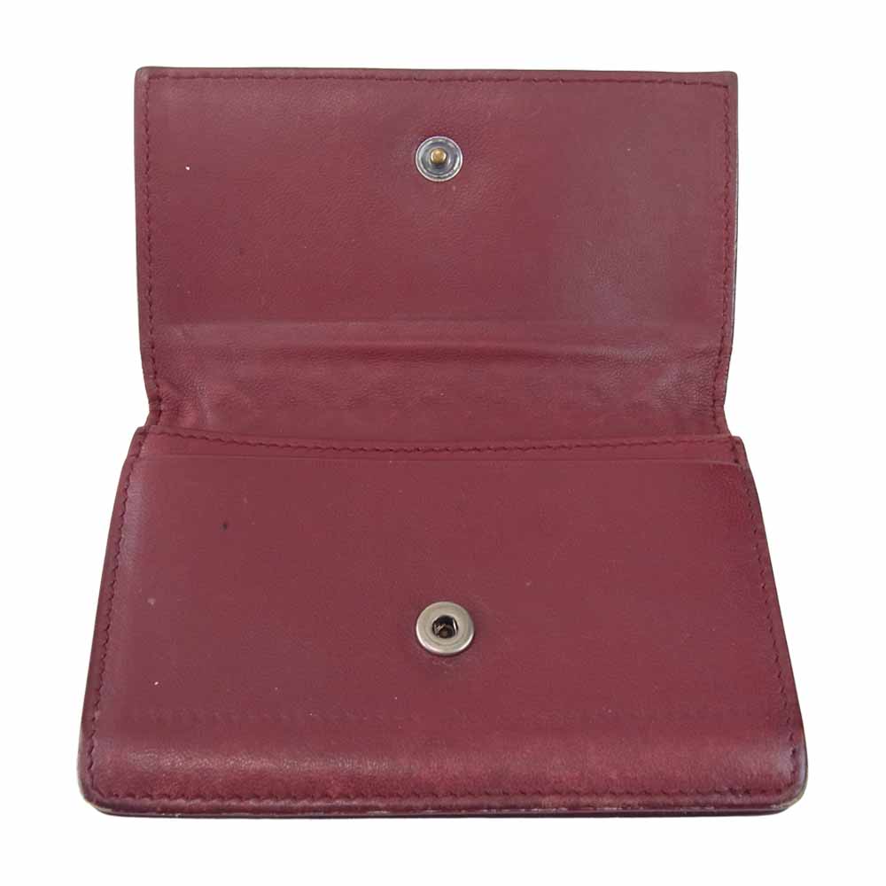 BOTTEGAVENETA ボッテガヴェネタ イントレチャート レザー カードケース  ワインレッド系【中古】