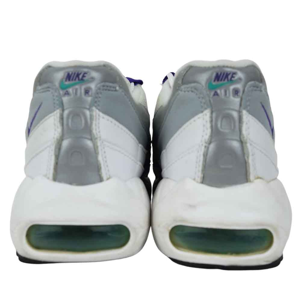 NIKE ナイキ 307960-101 WMNS AIR MAX 95 COURT PURPLLE-EMERALD GREEN  ウィメンズ エアマックス コートパープル ホワイト系 24cm【中古】