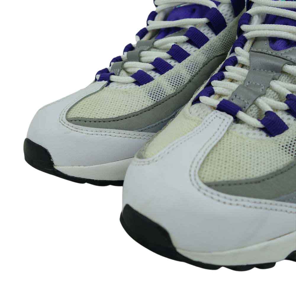 NIKE ナイキ 307960-101 WMNS AIR MAX 95 COURT PURPLLE-EMERALD GREEN  ウィメンズ エアマックス コートパープル ホワイト系 24cm【中古】