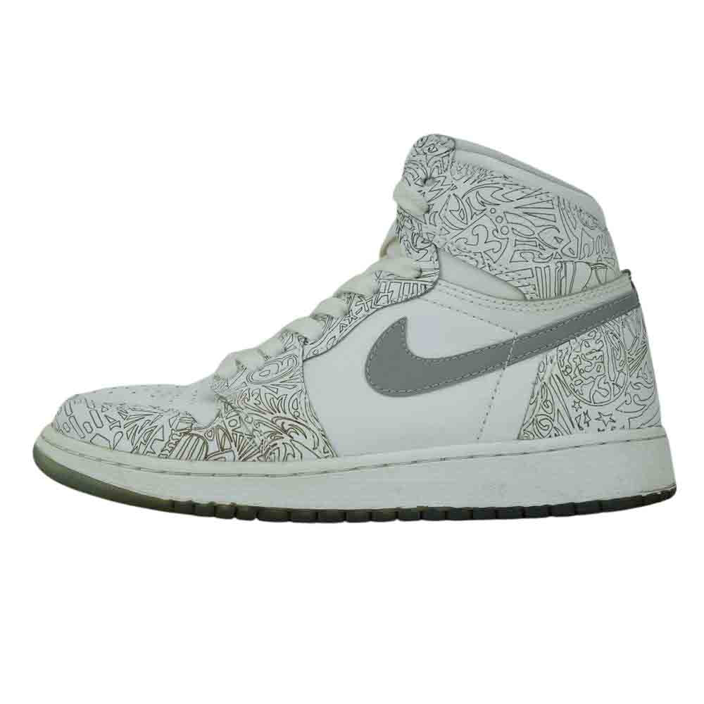 NIKE ナイキ 705290-100 AIR JORDAN 1 RETRO LASER BG エアジョーダン ワン レトロ レーサー ホワイト系 24cm【美品】【中古】