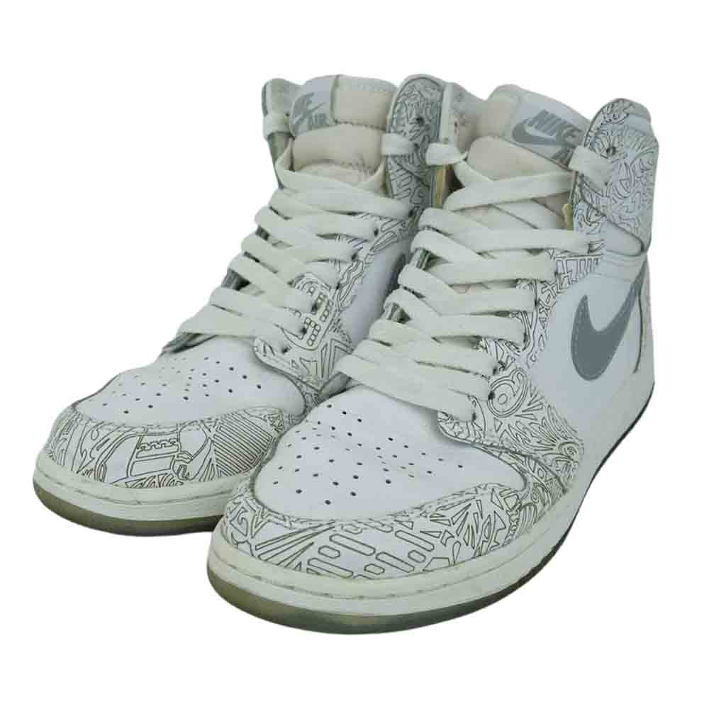 NIKE ナイキ 705290-100 AIR JORDAN 1 RETRO LASER BG エアジョーダン ワン レトロ レーサー ホワイト系 24cm【美品】【中古】