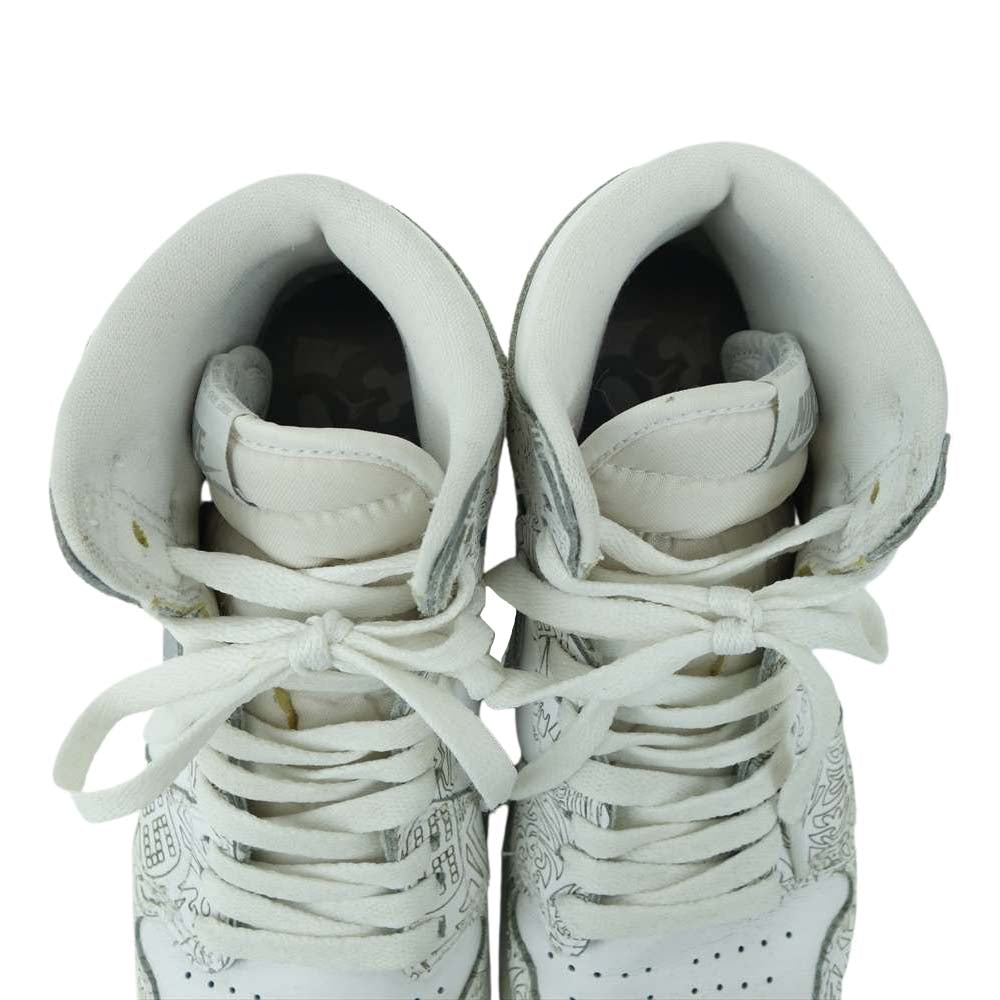 NIKE ナイキ 705290-100 AIR JORDAN 1 RETRO LASER BG エアジョーダン ワン レトロ レーサー ホワイト系 24cm【美品】【中古】