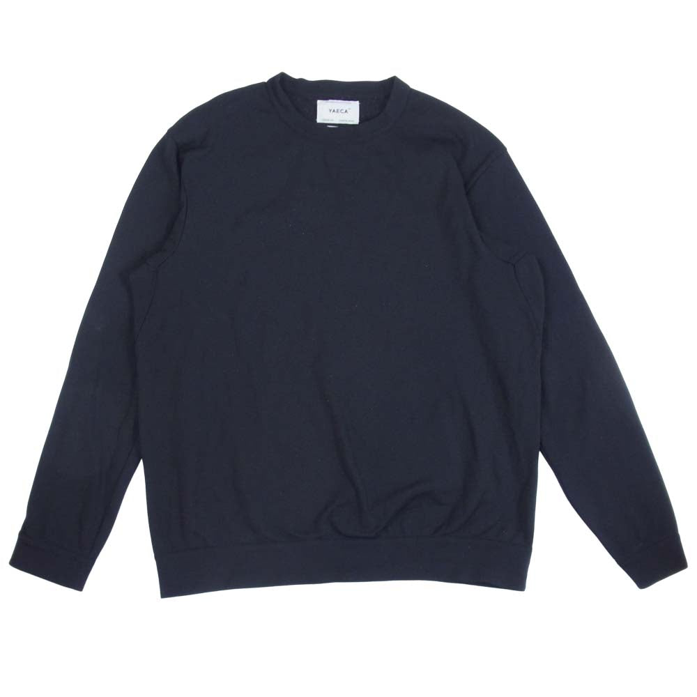 YAECA ヤエカ 19SS  18051 モックロディ クルーネック カットソー 日本製 ネイビー系 L【中古】