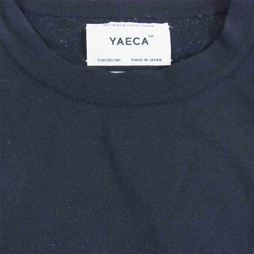 YAECA ヤエカ 19SS  18051 モックロディ クルーネック カットソー 日本製 ネイビー系 L【中古】