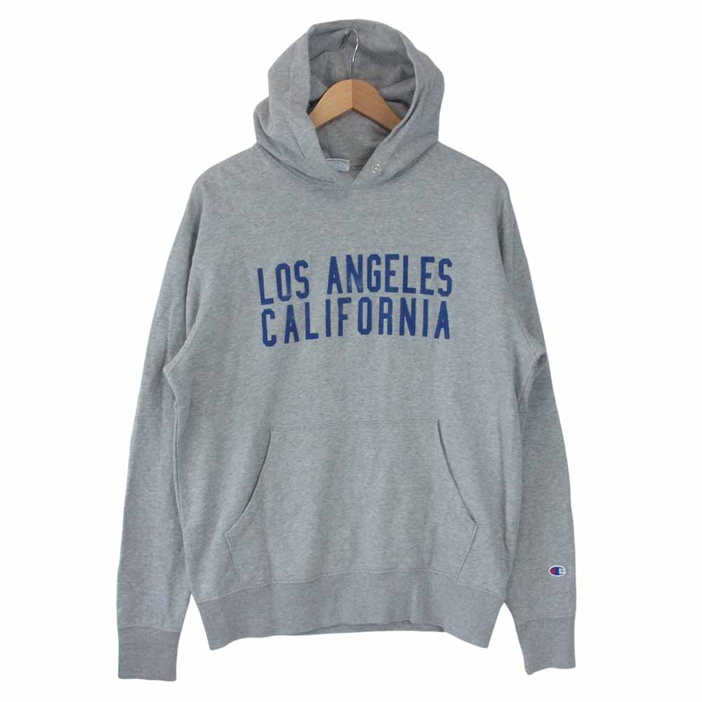 Champion チャンピオン トリコタグ フロッキープリント パーカー グレー系 XL【中古】