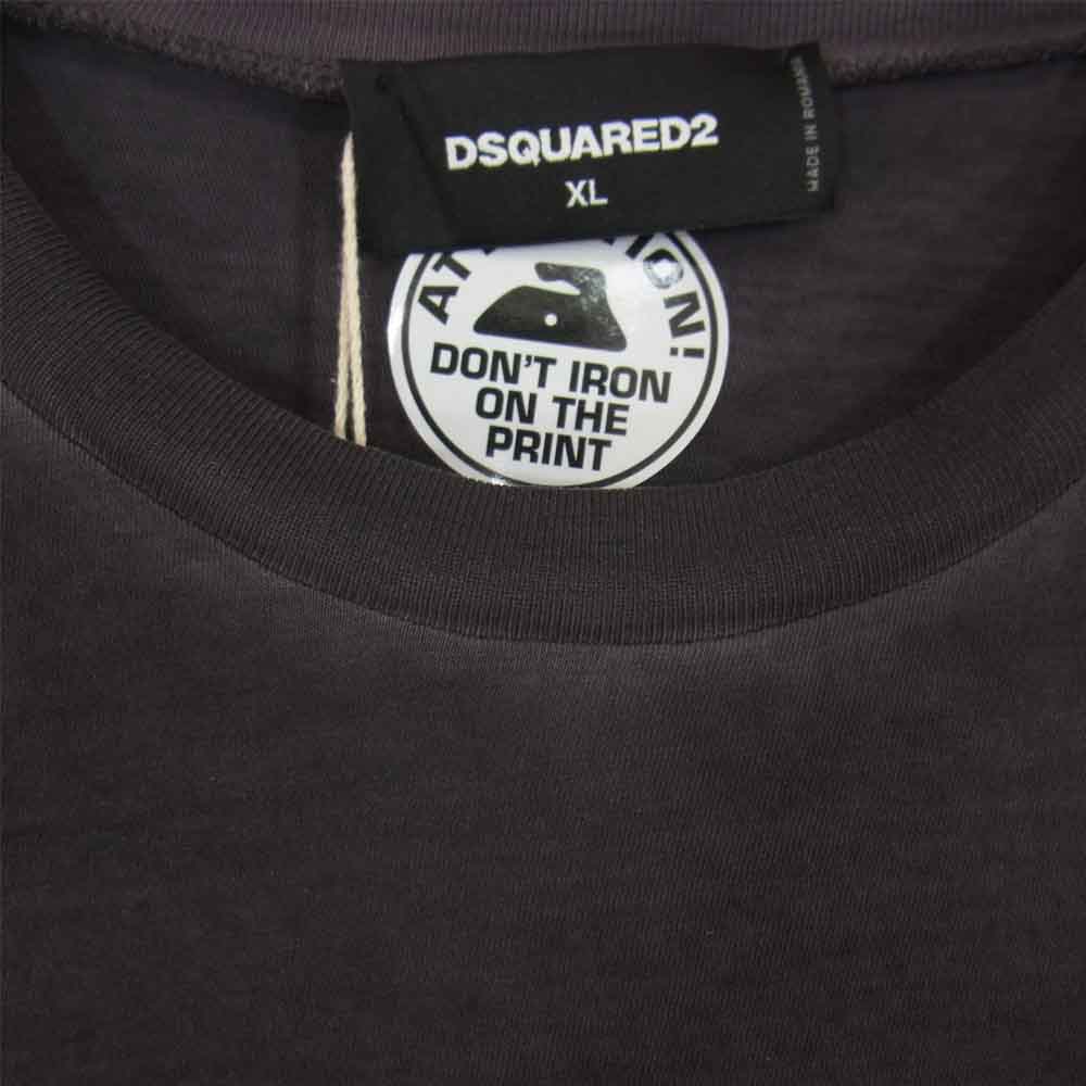 DSQUARED2 ディースクエアード 20SS S74GD0686 国内正規品 クルーネック Tシャツ チャコール系 XL【新古品】【未使用】【中古】