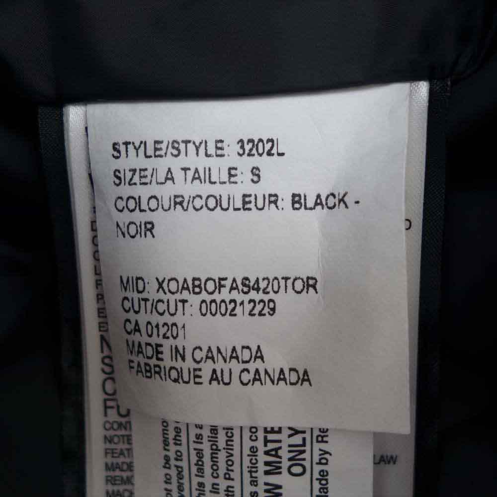 CANADA GOOSE カナダグース 3202L Rowan Parka ローワン パーカ ダウン ミディアム コート ブラック系 S/Ｐ【新古品】【未使用】【中古】