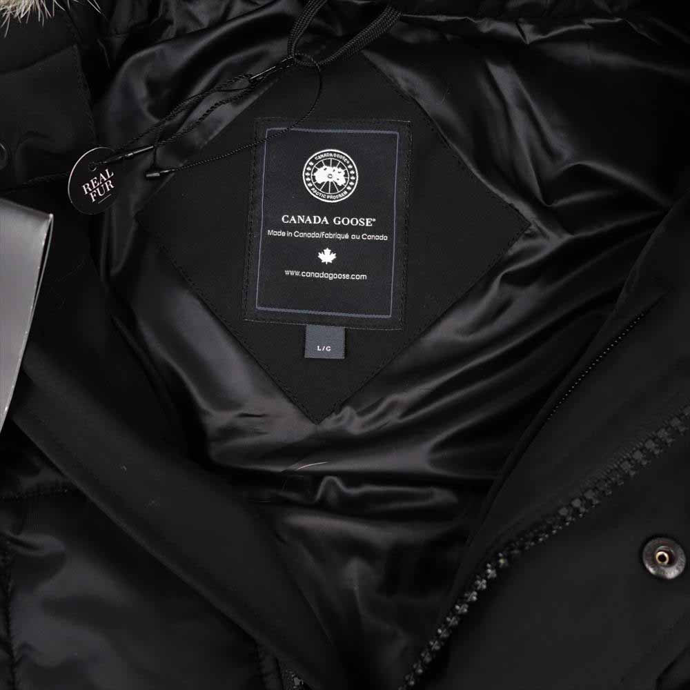 CANADA GOOSE カナダグース 3200MB Black Label Callaghan Parka ブラックレーベル キャラハン ファー付 フーディ ダウン ジャケット ブラック系 L【新古品】【未使用】【中古】