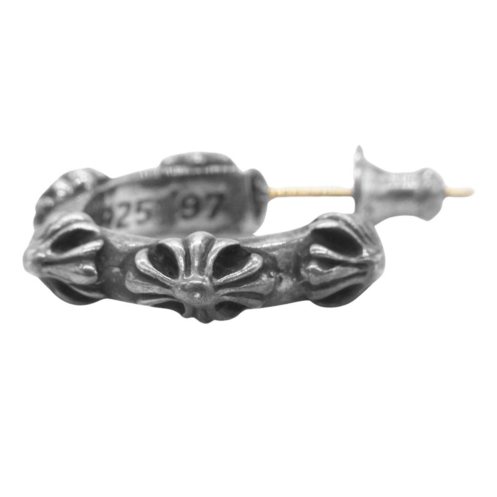 CHROME HEARTS クロムハーツ（原本無） HOOP CROSS SML クロスバンド フープ ピアス シルバー系【中古】