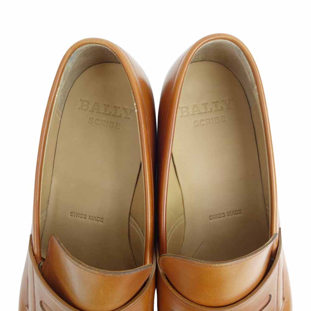 BALLY バリー SCORE-214 SCRIBE スクリーブ ローファー ドレスシューズ ブラウン系 EU6F US7EEE【美品】【中古】