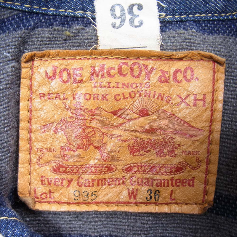 The REAL McCOY'S ザリアルマッコイズ Joe McCOY ジョーマッコイ 935 ブランケット 1st デニムジャケット インディゴブルー系 36【中古】