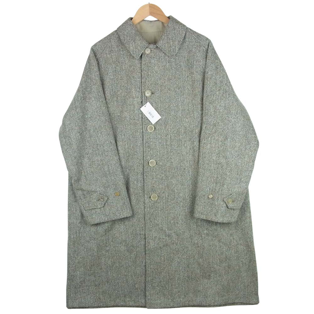 ANATOMICA アナトミカ 530-562-01 SINGLE RAGLAN Ⅱ 高密度コットンギャバジン×ウールツイード リバーシブル シングルラグラン コート ベージュ系 グレー系 48【新古品】【未使用】【中古】
