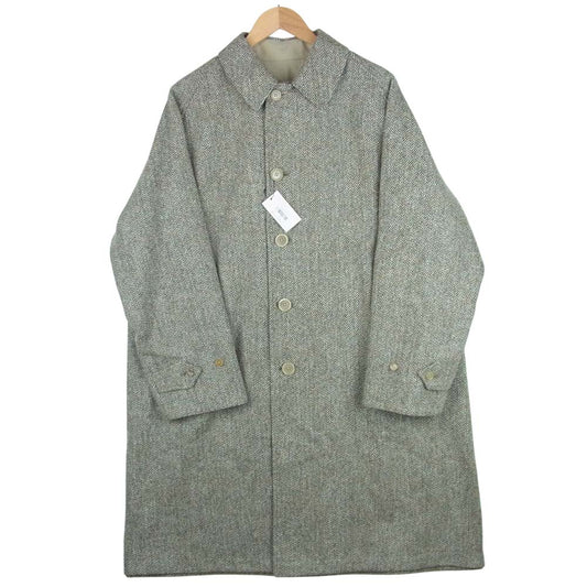 ANATOMICA アナトミカ 530-562-01 SINGLE RAGLAN Ⅱ 高密度コットンギャバジン×ウールツイード リバーシブル シングルラグラン コート ベージュ系 グレー系 48【新古品】【未使用】【中古】