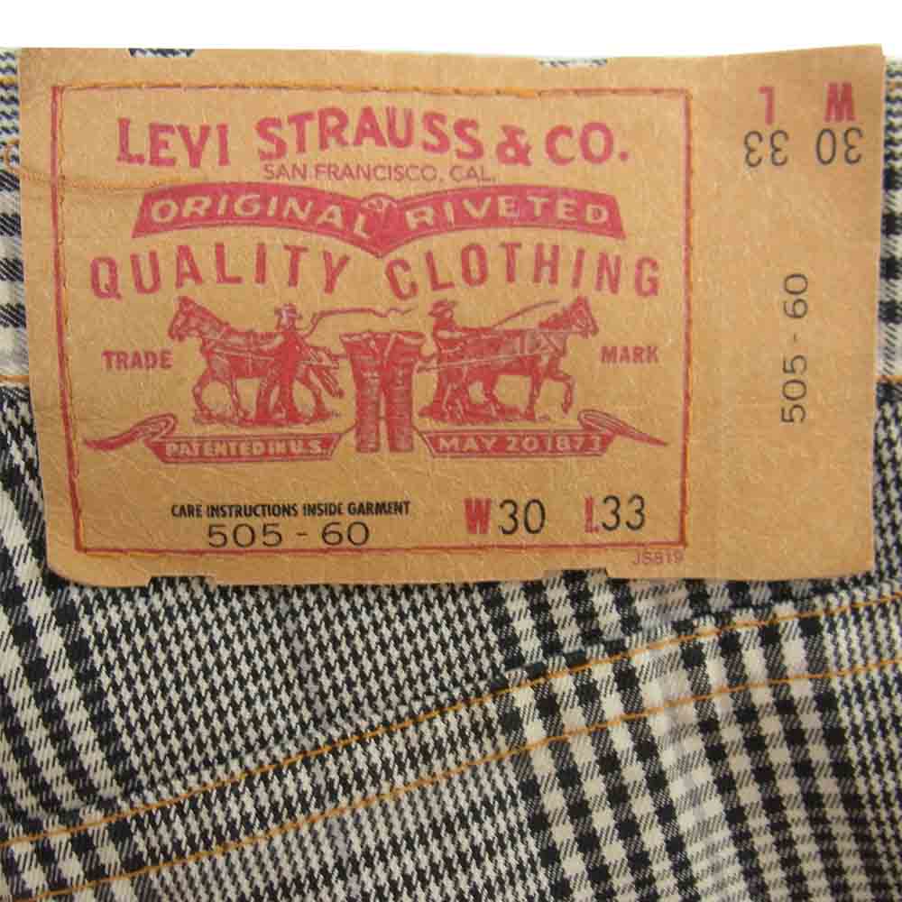 Levi's リーバイス 505-60 千鳥格子 チェック ブラック系 30【中古】