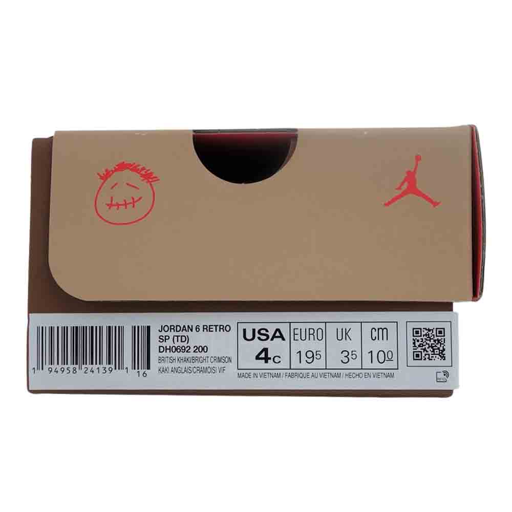 NIKE ナイキ DH0692-200 TD AIR JORDAN 6 TRAVIS SCOTT トラヴィス スコット エアジョーダン レトロ 10cm【中古】