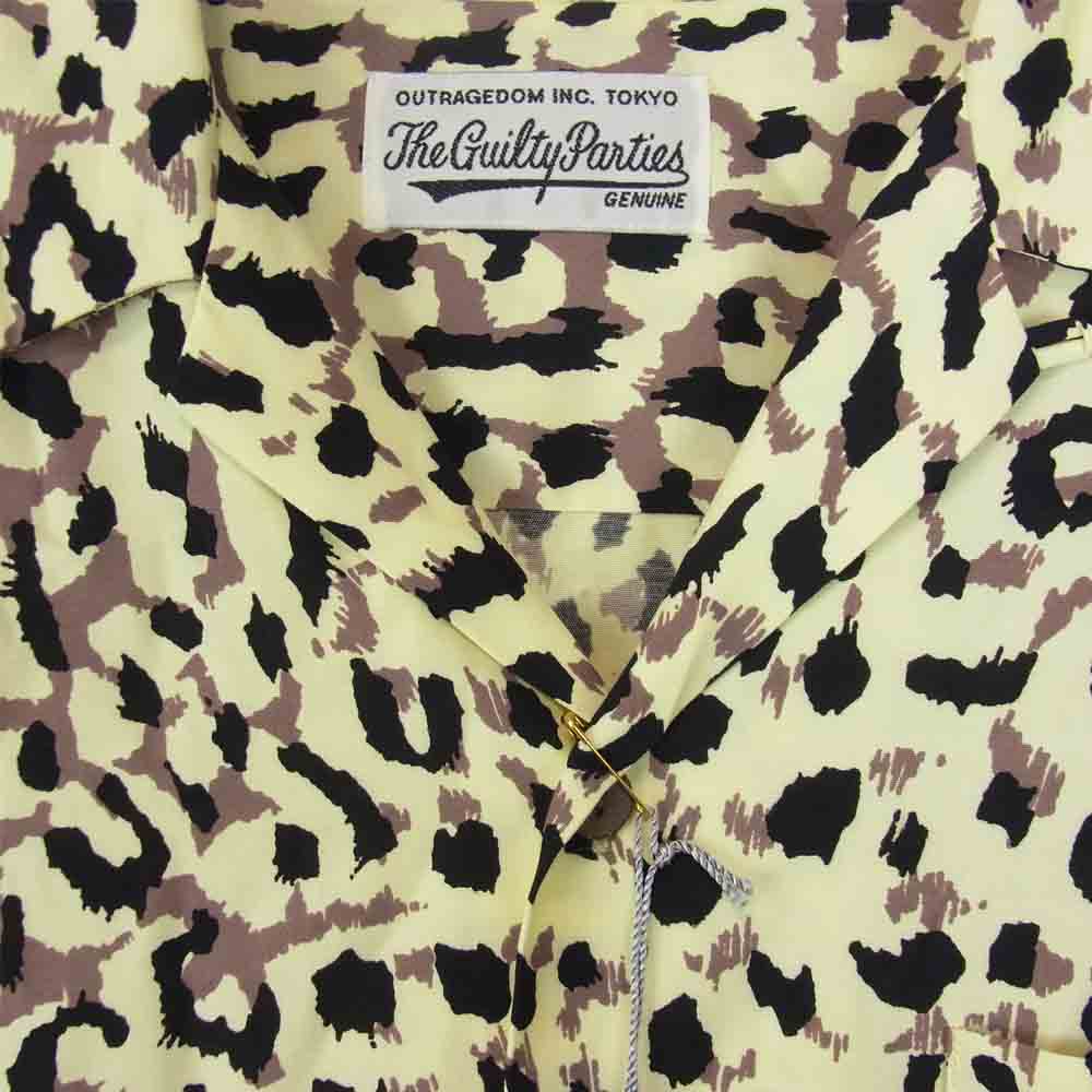 WACKO MARIA ワコマリア 21SS 21SS-WMS-HI04 HAWAIIAN SHIRT レオパード ハワイアンシャツ イエロー系 S【新古品】【未使用】【中古】