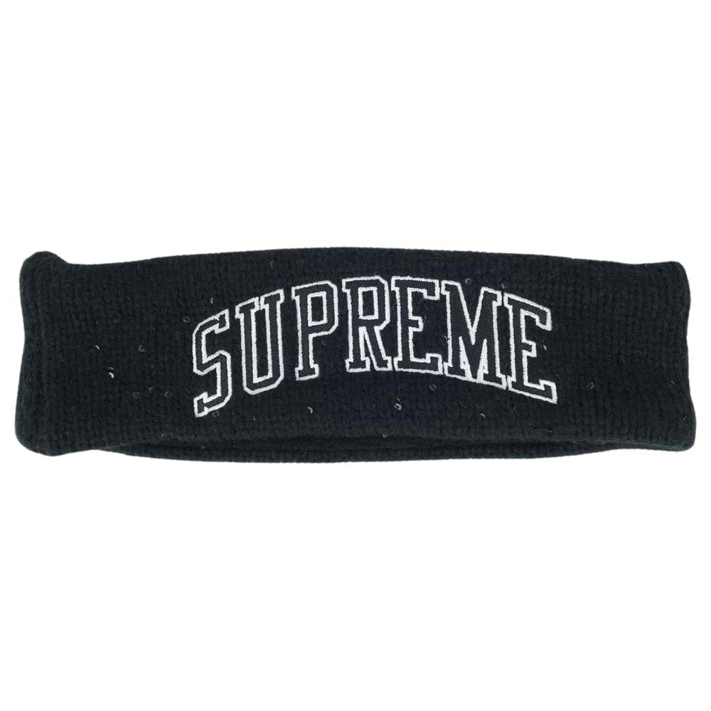 Supreme シュプリーム 18AW × ニューエラ NEW ERA Sequin Arc Logo Headband アーチロゴ ヘッドバンド ブラック系【中古】