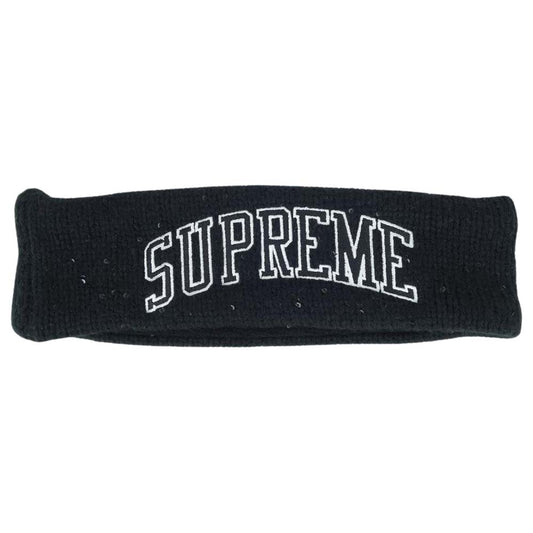 Supreme シュプリーム 18AW × ニューエラ NEW ERA Sequin Arc Logo Headband アーチロゴ ヘッドバンド ブラック系【中古】