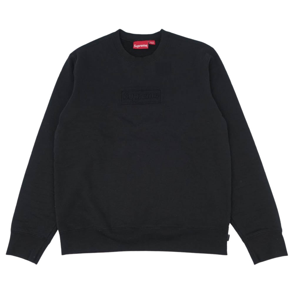 Supreme シュプリーム 20SS Cutout Logo Crewneck カットアウト ロゴ クルーネック スウェット ブラック系 M【中古】