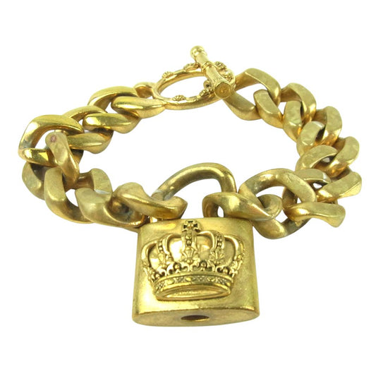 Justin Davis ジャスティンデイビス BBF1008 EVIL ACT エヴィルアクト 清春 南京錠 ブラス チェーン ブレスレット ゴールド系【中古】
