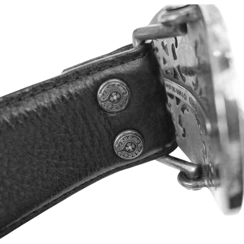 CHROME HEARTS クロムハーツ（原本無） クラシック オーバル クロスバックル レザー ブラック系 32【中古】