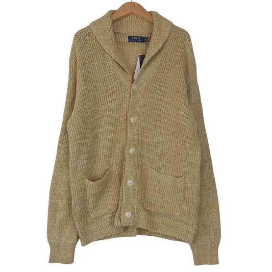 POLO RALPH LAUREN ポロ・ラルフローレン 国内正規品 霜降り コットンニット ショールカラー ベージュ系 S【中古】
