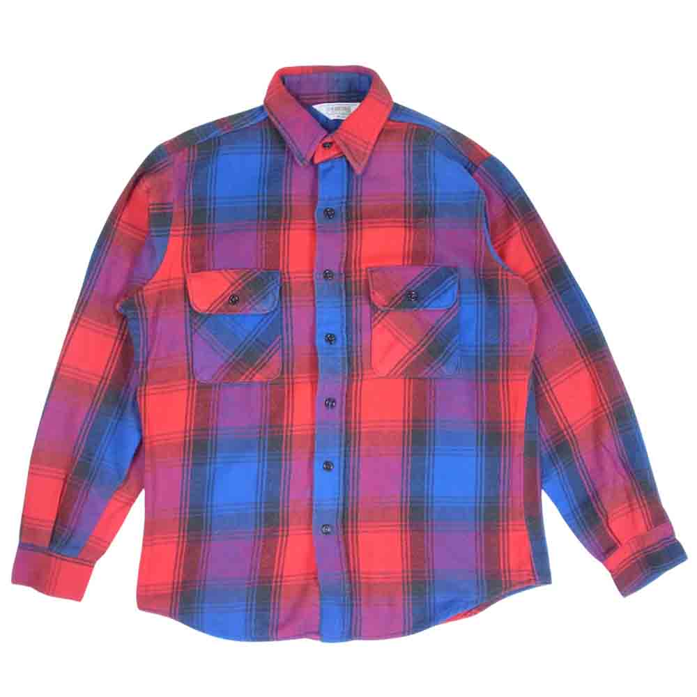 FIVE BROTHER ファイブブラザー USA製 ヘビーネル チェック ネルシャツ 長袖シャツ レッド系 M【中古】