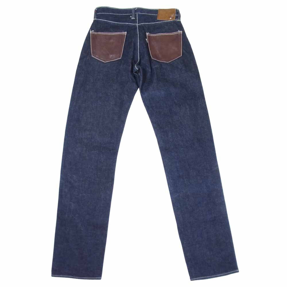 スカルジーンズ アメキミスト レザーポケット デニム パンツ