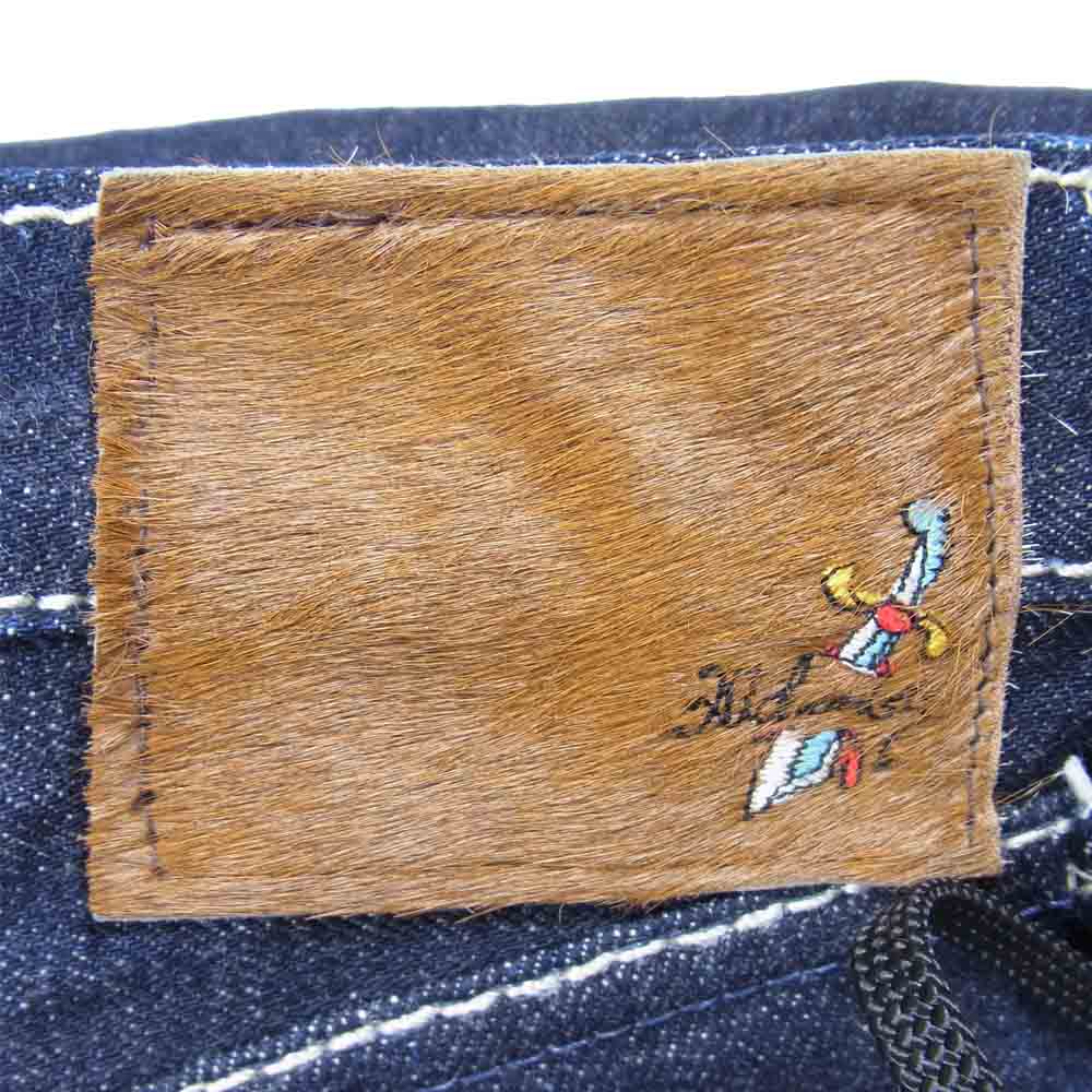 スカルジーンズ アメキミスト レザーポケット デニム パンツ インディゴブルー系 30【中古】