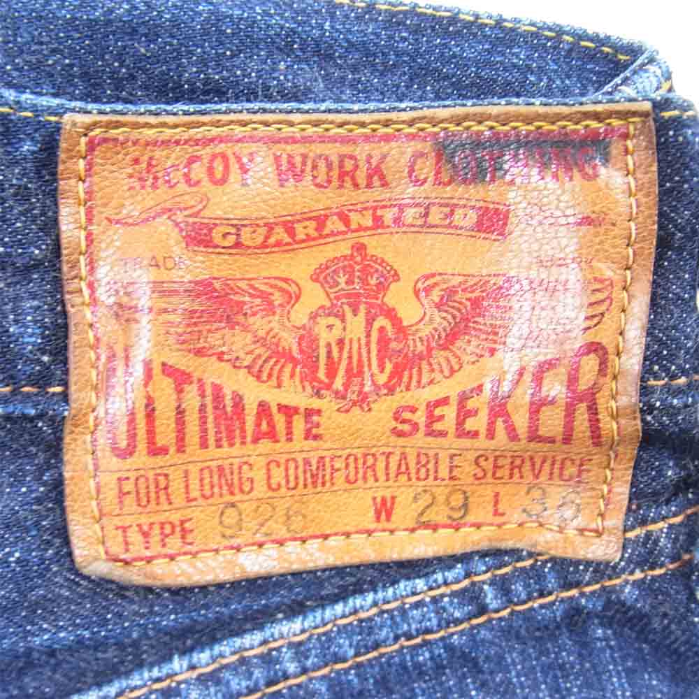 The REAL McCOY'S ザリアルマッコイズ 926 月桂樹ボタン セルビッチ 赤耳 裏リベット インディゴブルー系 29【中古】