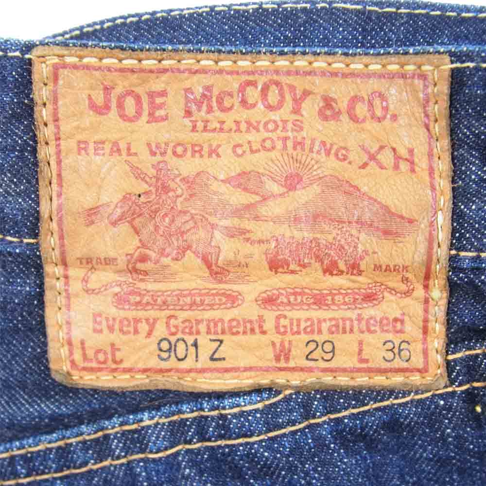 The REAL McCOY'S ザリアルマッコイズ JOE McCOY ジョーマッコイ 901ｚ 革パッチ セルビッチ 裏リベット インディゴブルー系 29【中古】