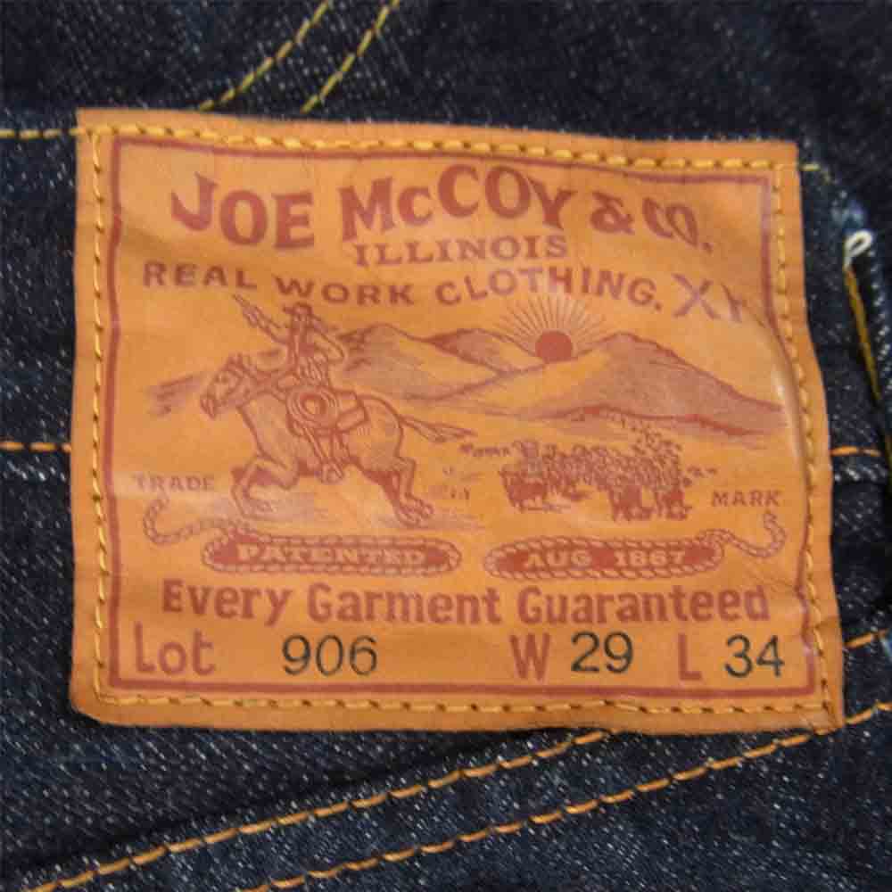 The REAL McCOY'S ザリアルマッコイズ JOE McCOY ジョーマッコイ 906 革パッチ セルビッチ 裏リベット インディゴブルー系 29【中古】