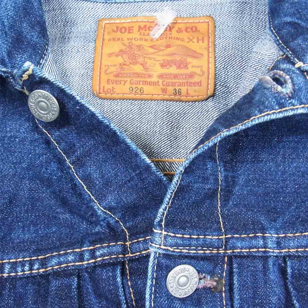 The REAL McCOY'S ザリアルマッコイズ 926 JOE McCOY ジョーマッコイ 2nd Type Denim Jacket セカンド タイプ デニムジャケット インディゴブルー系 36【中古】