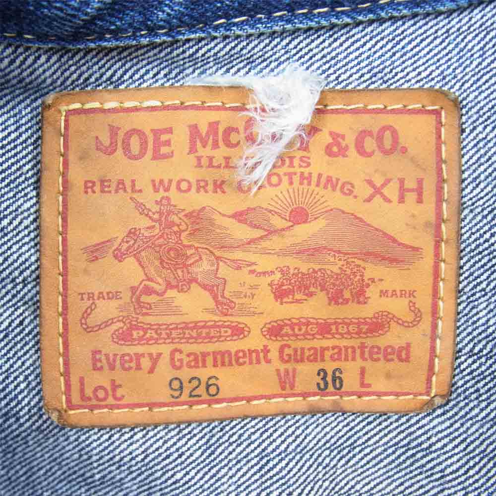 The REAL McCOY'S ザリアルマッコイズ 926 JOE McCOY ジョーマッコイ 2nd Type Denim Jacket セカンド タイプ デニムジャケット インディゴブルー系 36【中古】