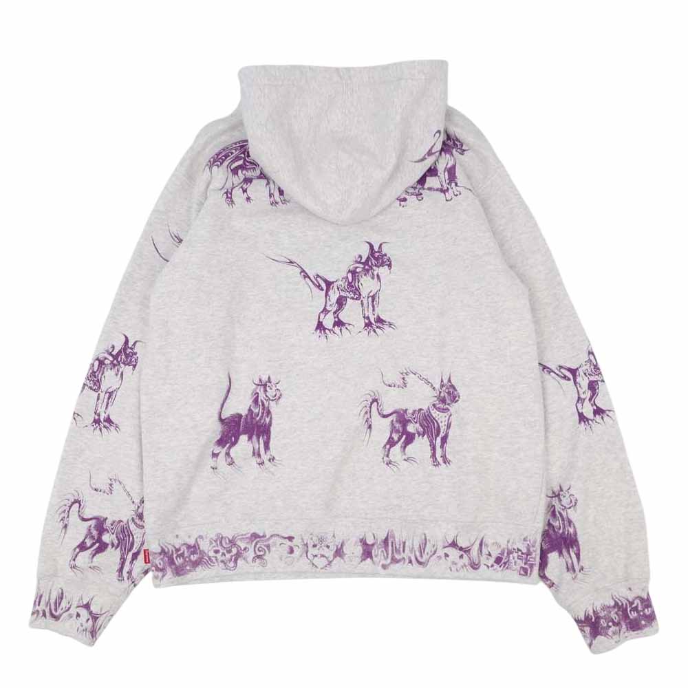 Supreme シュプリーム 20SS Animals Hooded Sweatshirt アニマル フーデッド スウェットシャツ パーカー グレー系 M【中古】