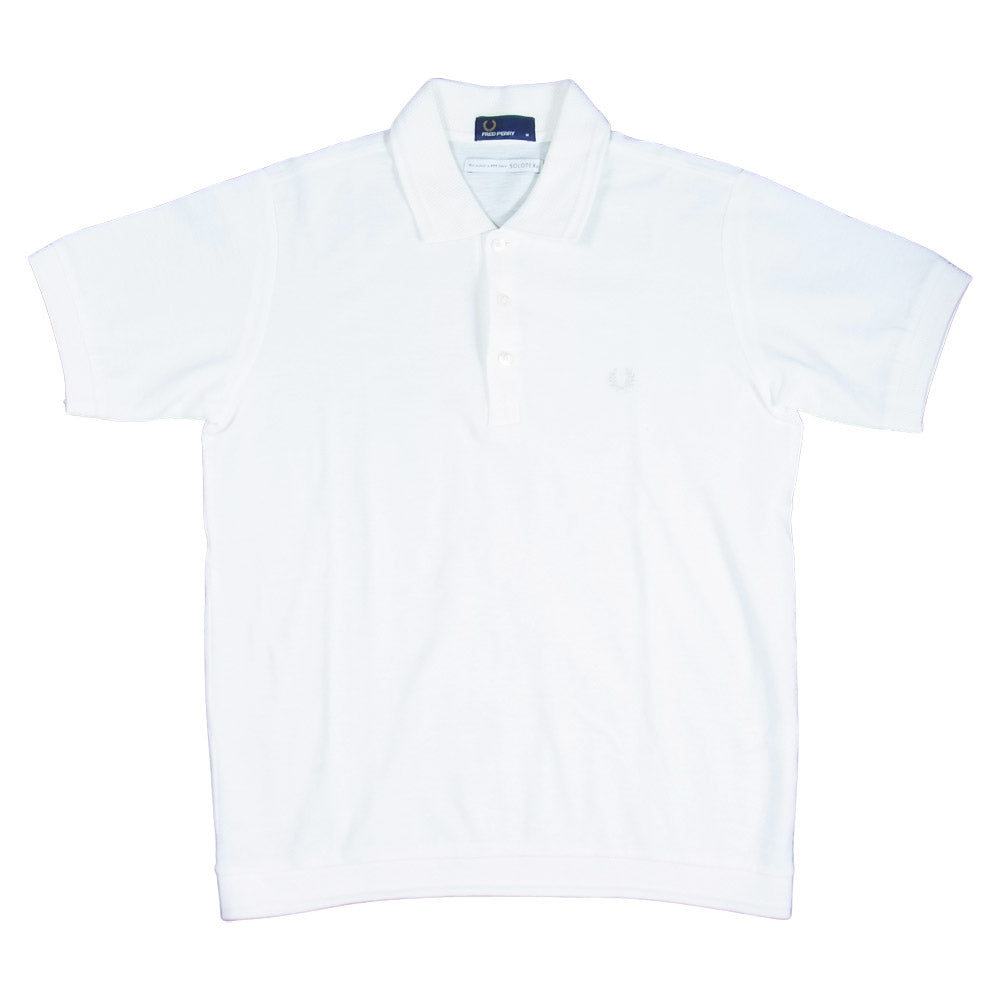 FRED PERRY フレッドペリー FZ1710 EDIFICE 別注 SOLOTEX PIQUE SHIRT 半袖 月桂樹 リネン ポロシャツ ホワイト系 M【中古】