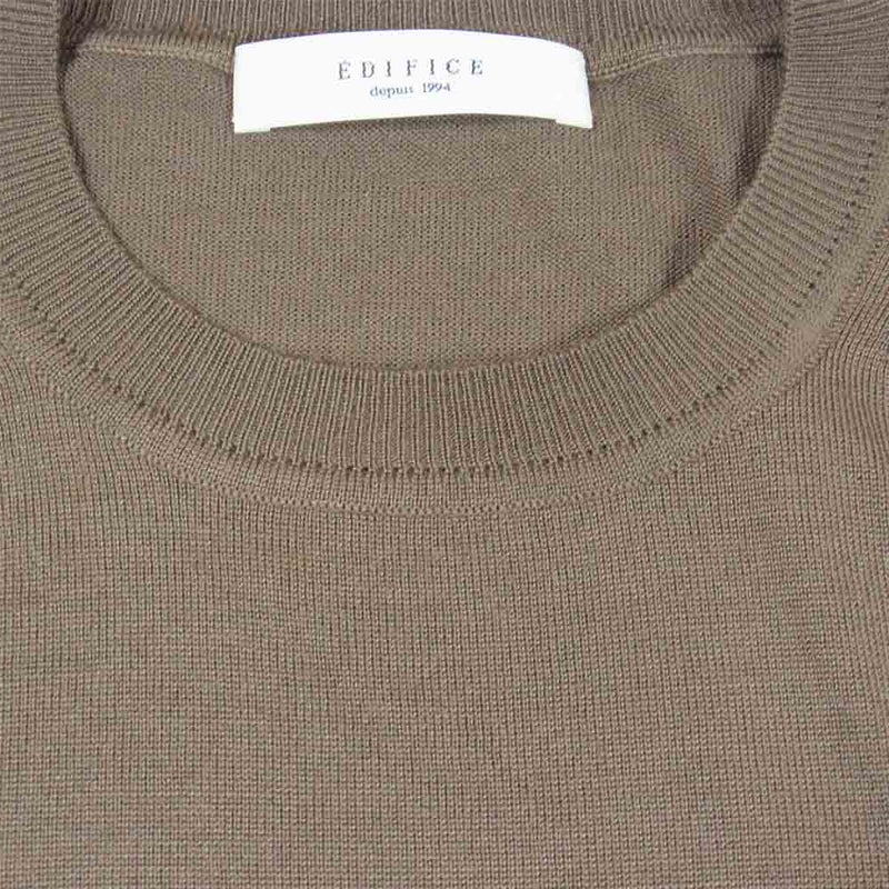 EDIFICE エディフィス 19-080-300-1000-3-0 Wool Knit ウール ニット ウールニット 長袖ニット ブラウン系 M【中古】